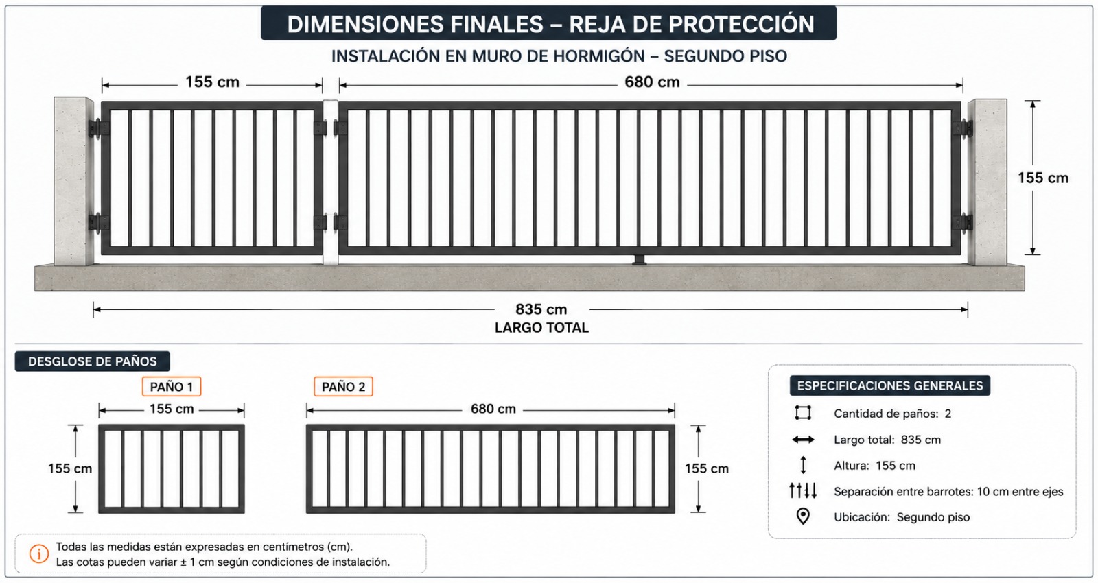 Portones de seguridad instalados